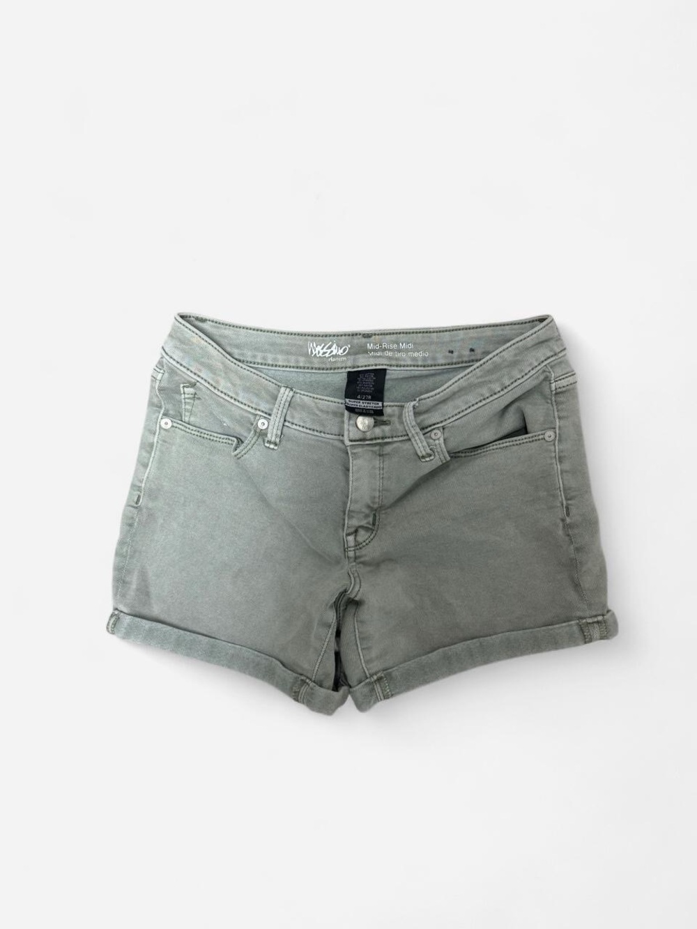 Mossimo Supply Co. Olive Green Cuffed Denim Shorties